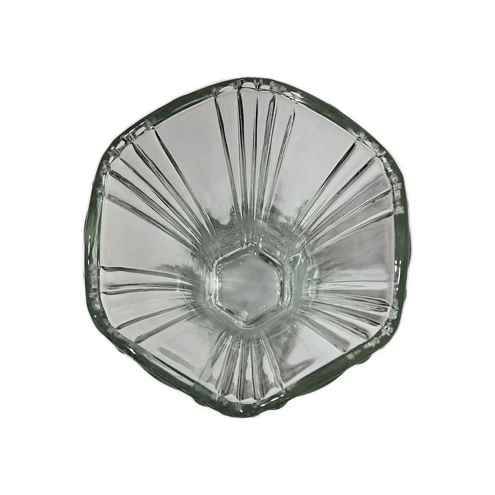 VINTAGE Old Cafe Clear Thick Glass 8‎ inch Tall Flower Vase Anchor Hocking HEAVY